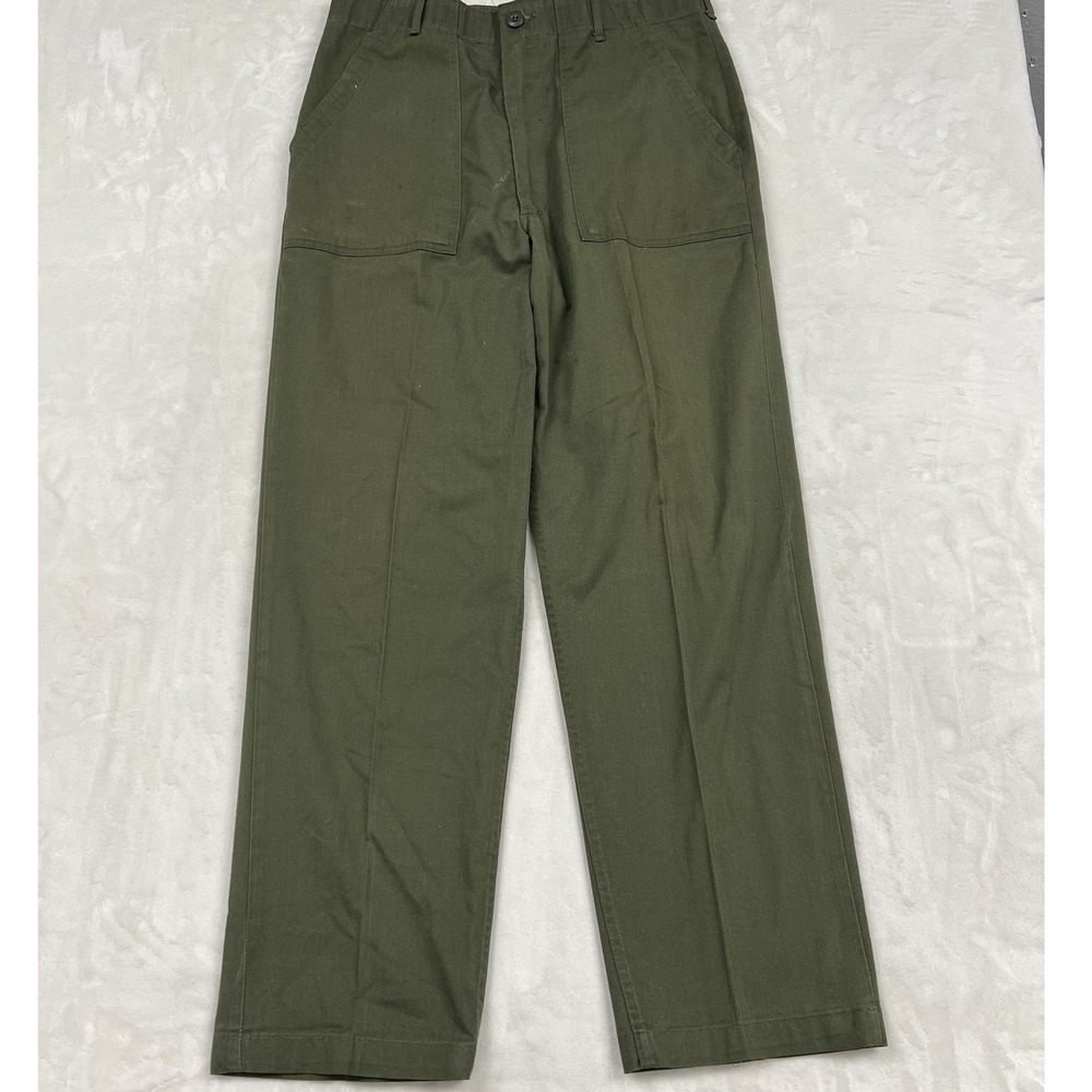 Vintage Military Utility Pants Mens 36x31 Green OG-507 Fatigue Trousers 70s